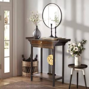 Rustic Brown Hallway Console Table