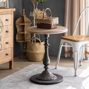Round Decorative Antique Accent Table