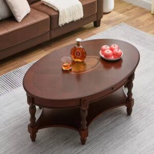 Oval Coffee Table With Storage Drawer