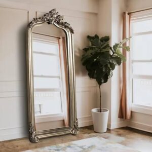 Champagne Antique Wooden Frame Full-Length Mirror