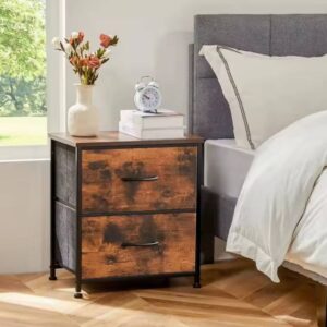 Brown Bedside Coffee Table With Storage