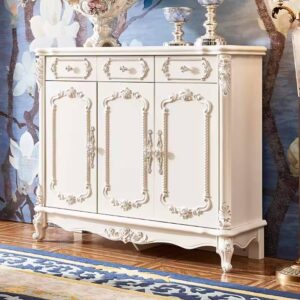 White Vintage French Style Shoe Cabinet